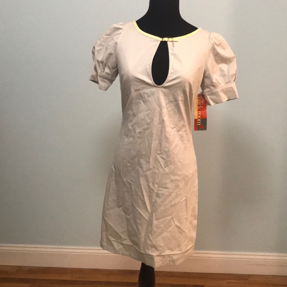 LaRok key hole dress with pleather trim